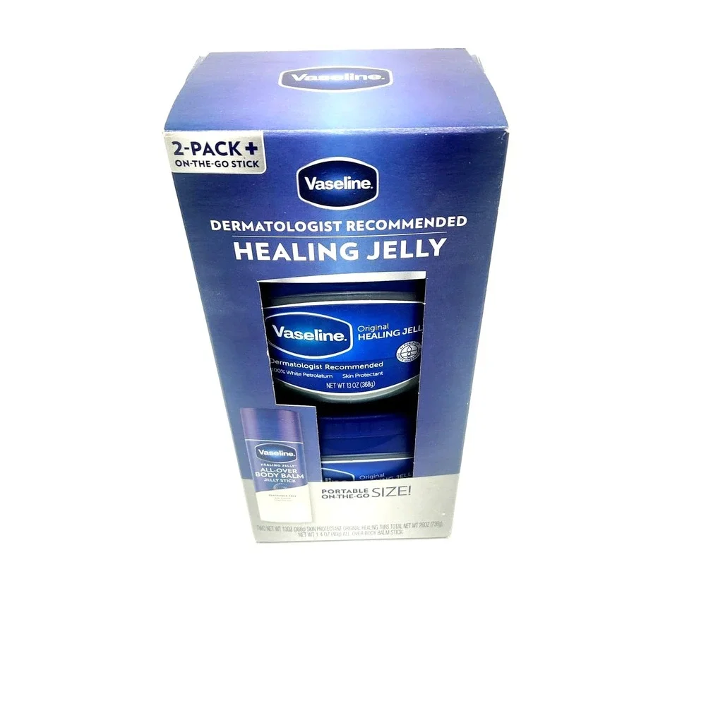 Vaseline Original‎ Healing Jelly 2 Pack 26oz + Balm Stick 1.4oz Skin Care Set